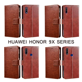 Flip Case For Huawei Honor 9X Pro Huawei Honor 9X Premium Ne Kinija Padengti PU Odos Piniginės 