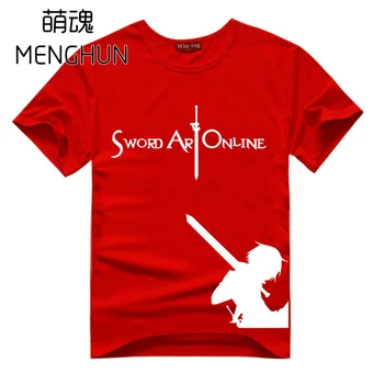 Anime marškinėliai kardas meno internete kirito trumpas rankovės marškinėliai įvairių spalvų vasaros marškinėliai AC09