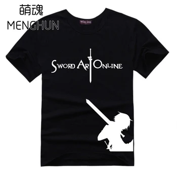 Anime marškinėliai kardas meno internete kirito trumpas rankovės marškinėliai įvairių spalvų vasaros marškinėliai AC09