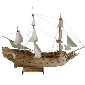 LeadingStar 1:300 Masto Mediniai Surenkami Retro Karibų jūros Piratai Black Pearl Burlaivis Modeliavimo Žaislas