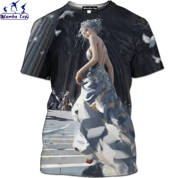 Mamba Viršų 3D Žibintų vyriški T-shirt Harajuku Angelas Šarvai Riteris Snieguotas Komiksų Dvasia Peilis T-shirt Spalvingas Princesė moteriški Marškinėliai