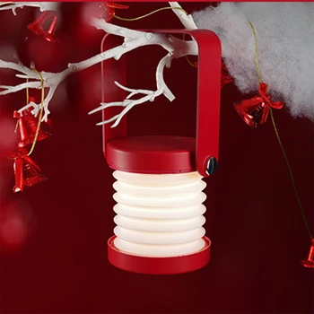 Kalėdų USB Medinė Rankena Nešiojamų Žibintų Lempos Teleskopinis Sulankstymas Led Stalo Lempa Įkrovimo Naktį Šviesos Lempa navidad