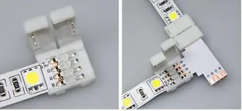 100x 4-pin 90 Laipsnių L-Formos Solderless Jungtis Jungtis 10mm RGB LED Juostos