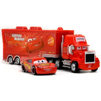 Karšto Pardavimo Disney Pixar Automobilių 2vnt Žaibas McQueen Nr. 95 Mack Sunkvežimių & Lenktynininkas 1:55 Diecast Metalo Lydinio Ir Plastiko Modle Žaislai Automobilį