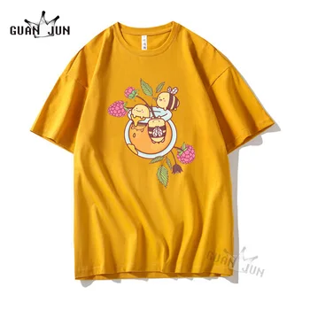 Laimingas Bitės Medaus Stiklainis T marškinėliai Vyrams Aukštos Kokybės Atsitiktinis Medvilnės Hipster Viršūnes Marškinėlius