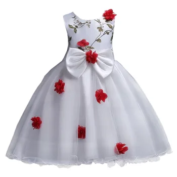 Vaikas Mergina Bamblys Gėlių Lankas Princesė Dress Gimtadienio Konkurso Vestuves Bridesmaid Suknelę Bowknot Kamuolys Suknelė Mergaitėms Suknelė 3-11Y