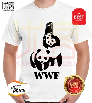 Juokinga WEWANLD WWF Imtynių Panda Komedija Trumpas Rankovės Kietas Tees Vasarą Karšto Vyrų Marškinėliai
