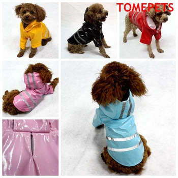 TOMEPETS pet lietpaltis mažų šunų mielas kietas penkių spalvų, rožinė/raudona/kavos/geltona/mėlyna su reflextive juostele šunytis rainwear