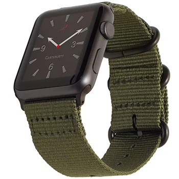 Austi Nailono Dirželiai Apple Watch Band 5 4 3 40 44mm Apyrankę Dirželiai Armijos Žalioji Karinės Sporto Rankogaliai iwatch 1 2 38mm 42mm