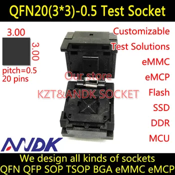 QFN20(3x3)-0.5 Lizdas Clam lukštais QFN20 Lizdas MLF20 Lizdas MLP20 Lizdas,IC550-0204-008-G, Allsocket