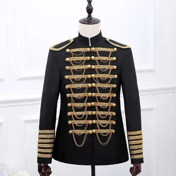 Hussar Striukė Artilerijos Tunika Britų Karinę Uniformą Būgnininkas Steampunk Švarkas Viršuje Išgalvotas Suknelė Naują Klasikinių Senovinių 903-855