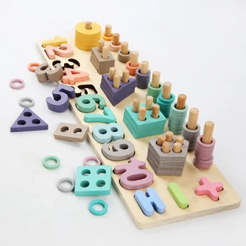 Vaikams mokomieji Žaislai Montessori Ugdymo Mediniai Žaislai, Geometrinės Formos Pažinimo Atitikimo Matematikos Kūdikių Ankstyvojo Vaikų Dovanų