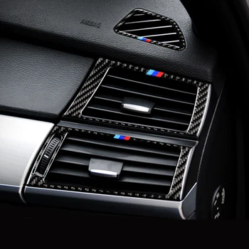 Anglies pluošto oro kondicionavimo angos rėmo Dangtis apdaila China oro angos skydelis dekoratyvinis Automobilių Lipdukas BMW X5 X6 E71 e70 
