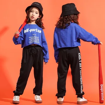 Naujas Atvykimo 2019 Hip-Hop 3 Vnt Rinkiniai Medvilnės Paauglių Mergaičių Gatvės Šokių Drabužių Apkarpyti Viršūnes Kelnės, Liemenė Džiazo Streetwear Sportiniai Kostiumai