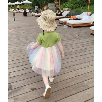 Mergaičių Suknelės Vasaros Suknelė 2020 Nauja Mergina Beach Vacation Princesė Dress Vaivorykštė Moterų Kūdikių Mados Suknelė