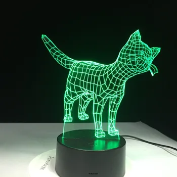 Žibintai 3D LED Lempos, 7 Spalvinga Akrilo Lempos Mielas Katė Gyvūnų Žaislas, kaip Namų Dekoracijos, Šviesos Vaikai Studentų Dovana Lašas Laivybos