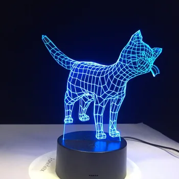 Žibintai 3D LED Lempos, 7 Spalvinga Akrilo Lempos Mielas Katė Gyvūnų Žaislas, kaip Namų Dekoracijos, Šviesos Vaikai Studentų Dovana Lašas Laivybos