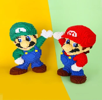 DUZ Super Žaidimas Mario Blokai Luigi Didelis Raudonos, Žalios Pav 3D Modelį 