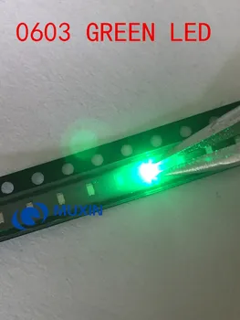 4000pcs SMD 0603 LED Diodų Šviesą skleidžiančių diodų Smaragdas Žalia Esmeralda Verde 0603 SMD LED Diodo Ryškus Žetonų Diodi Pack 525nm