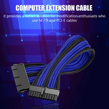 18AWG ATX/PCI-E Išplėtimo Cable Kit ATX 24Pin/EPS 4+4Pin/PCI-E 8Pin/PCI-E 6Pin Moterų ir Vyrų Rankovėmis PSU Pratęsimo Maitinimo Laidą
