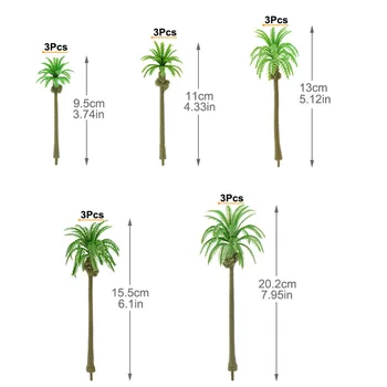 YS04 15vnt Modelis Geležinkelio Modelio Kokoso palmių, Palmių Medžių Seabeach Išdėstymas OO/HO/TT/N/Z Skalė