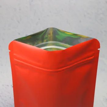 Raudona pakuotė krepšiai 10x15cm (4x6in) Šilumos sandarinimo saldainių pakuotės maišelis atsistoti maišeliai, aliuminio folija ziplock krepšiai naudoti kavos