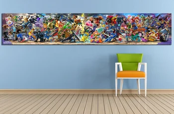 Super Smash Bros Vaizdo Žaidimas Animacinių filmų Plakatą, Nuotraukos, Iliustracijos Drobės, Paveikslai, Sienos Menas Namų Dekoro