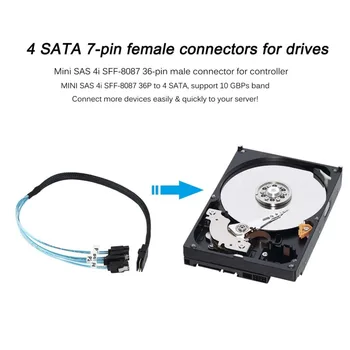 Mini SAS 36P SFF-8087 Vyrų ir 4 SATA 7P Female Kabelio Splitter PA SATA Kabelis Adapteris 12Gbp Serverio Standųjį Diską Data Kabelio Fiksatorius