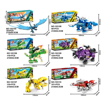 Juros periodo Dinozaurų Pasaulių LegoINGlys 6 Dinozaurai Robotas Žaislai Vaikams Blokai Kit Švietimo Plytų Berniukai Dovana