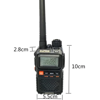 Baofeng UV-3R Plius Walkie Talkie UHF VHF Mini UV 3R+ Nešiojama CB Radijo VOX Žibintuvėlis FM siųstuvas-imtuvas Kumpis Radijo Amador UV3R