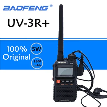 Baofeng UV-3R Plius Walkie Talkie UHF VHF Mini UV 3R+ Nešiojama CB Radijo VOX Žibintuvėlis FM siųstuvas-imtuvas Kumpis Radijo Amador UV3R