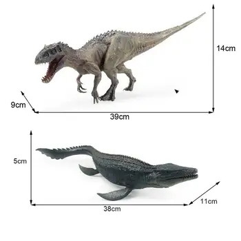 Tyrannosaurus rex + Mosasaurus boutique Dovanų dėžutėje Vaikams Kalėdų Dovana Gyvūnų Modelio Aukštos Kokybės Žaislų Vaikams Dovanų