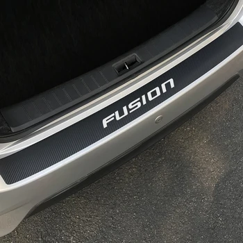90*8CM Automobilio Galinis Bamperis Raštas Lipdukai Ford Fusion Automobilių Kamieno Guard Plokštė Anti-Scratch Auto Dekoras Anglies Pluošto Priedai