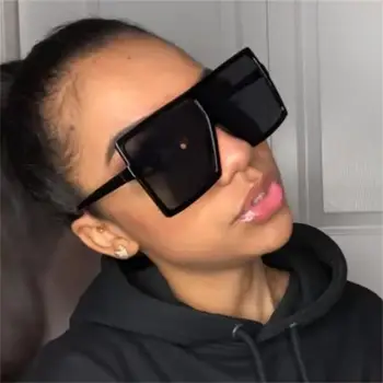 2020 NAUJAS Mados aikštė didelis langas akiniai nuo saulės moterims prekės ženklo dizainerė Mados aikštė didelis langas akiniai nuo saulės Šviesą akinius tendencija spalvinga