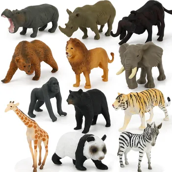 12pcs/set Modeliavimas Gyvūnų Pasaulyje Zoologijos sodas Modelio Paveikslas Veiksmų Žaislų Rinkinys Vaikams, Cartoon Modeliavimas Gyvūnų Puikus Plastiko Surinkimo Žaislai