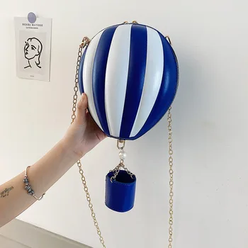Moterų Krepšiai Karšto Oro Ballon Asmenybės Juokinga Rankinės Kūrybos Grandinės Pečių Krepšiai, Diskiniai Kryžiaus Kūno Krepšys Animacinių Filmų