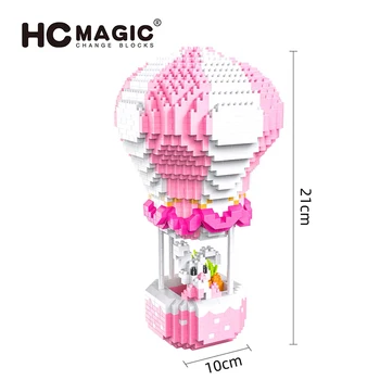 HC Mini blokai Mielas Gyvūnų Augintinių Dramblys Triušis karšto oro baliono Modelis, Plastikinė Statybinės Plytos Švietimo Žaislai Vaikams Dovanos