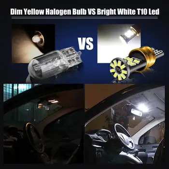 2vnt T10 Canbus LED W5W LED Lemputės Nėra Klaidos 27SMD Automobilio Salono Skaityti Stovėjimo Žibintas Auto Led Liemens Šoninių Durų Lempa Balta