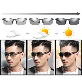Aliuminio Magnio vyrai moterys Photochromic lęšių Spalvos akiniai nuo saulės žvejybos vairavimo Poliarizuoti saulės akiniai Vyrų dienos