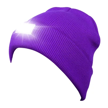 LED Apšviesta Beanie Skrybėlių laisvų Rankų Žibintai Bžūp Unisex Šilumos Šilčiau Megzti Skrybėlę su Šviesos Lempos