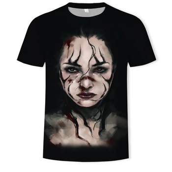 Vasaros mados vyriški T-shirt 3D Helovinas spausdinimo atsitiktinis marškinėliai vyriški siaubo drabužių Azijos dydis S-6XL vyriški T-shirt