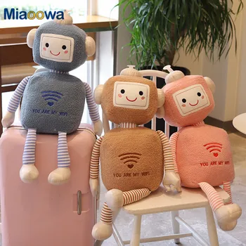 27-55cm Kawaii Juokinga Wifi Robotas Lėlės Įdaryti Animacinių filmų Pliušiniai Žaislai Vaikams Minkšta Pagalvėlė Kūrybingi Gimtadienio Dovana Vaikams Baby