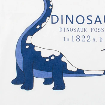 BINIDUCKLING Mažylis Berniukas Drabužių Nustatyti Dinozaurų Laiškas Trumpas Rankovės Medvilnės Komplektai Vaikams 2 3 4 5 6 7 Metų Vaikų Drabužiai