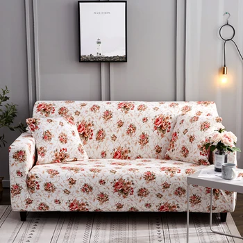Gėlių atspausdintas sofa apima kambarį elastinga ruožas slipcover grupinių kampe sofa apima 1/2/3/4 vietų