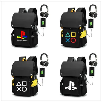 Playstation PS4 drobės kuprinė vaiko kelionės krepšys Mokyklos Maišą usb įkrovimo pečių maišą Paauglių Nešiojamojo kompiuterio krepšys kuprinės