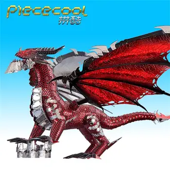 2019 Piececool 3D Metalo Puzzle Black Dragon Modelis 