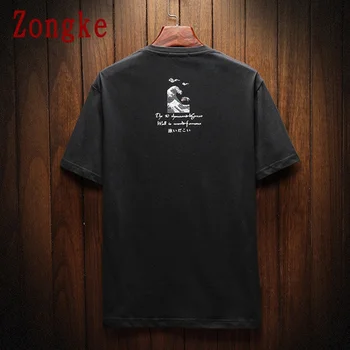 Zongke Banga Spausdinti trumpomis Rankovėmis vyriški T-Shirt Mados Streetwear Hip-Hop Drabužius T-Shirt Vyrai Marškinėlius 2020 Japonų Drabužius M-5XL