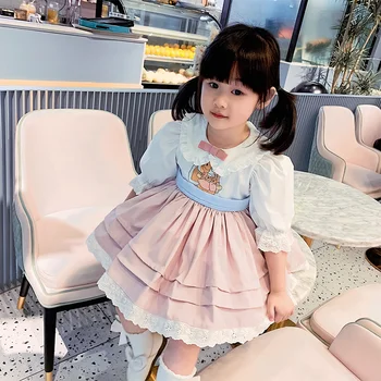 2020Autumn Vaikai Medvilnės Princesė Dress Turkijos Saldus Šviesą Vestuvių Vaikiška Suknelė Merginos Kalėdų Suknelė, Vaikams, Suknelės Mergaitėms