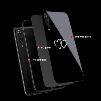 Ciciber Mados Širdies Redmi Pastaba 7 6 5 Pro Plus Stiklo Telefono Dėklai Xiaomi MI 9 8 A2 6X SUMAIŠYKITE 2 2S PocoPhone F1 Padengti Funda