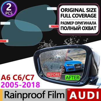 2vnt Audi A6 C6 C7 2005 - 2011 m. 4F 4G Pilnas draudimas Anti Rūko Kino galinio vaizdo Veidrodis Rainproof Anti-Rūko Filmų, Automobilių Reikmenys Sline
